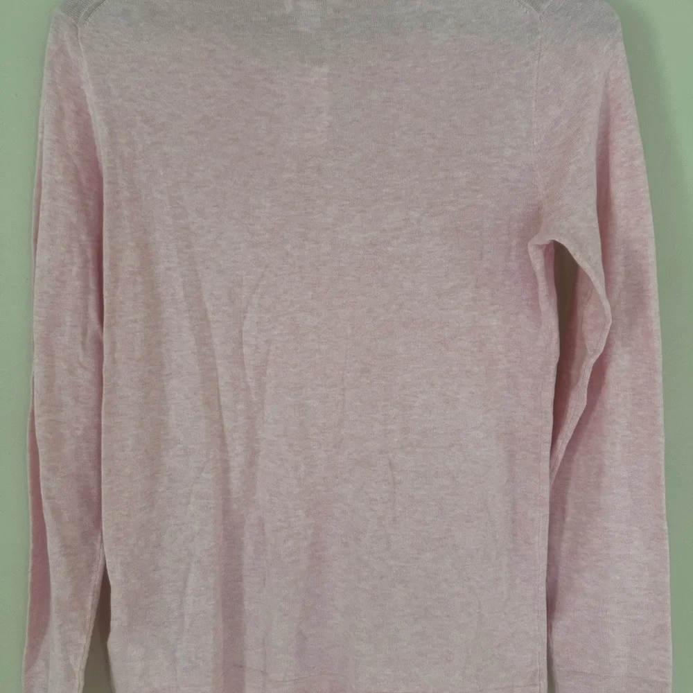 J. Crew Pink Crewneck Sweater with Ribbed Trim